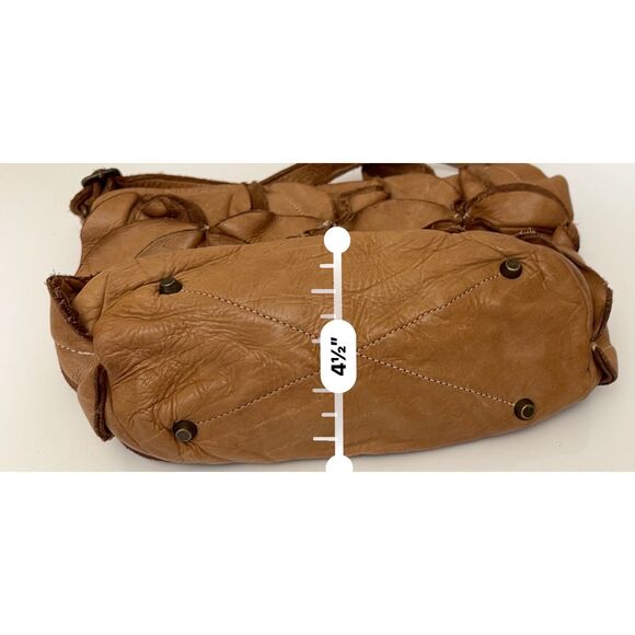 Sundance Italian cognac-colored leather Petola crossbody bag - Picture 8 of 9